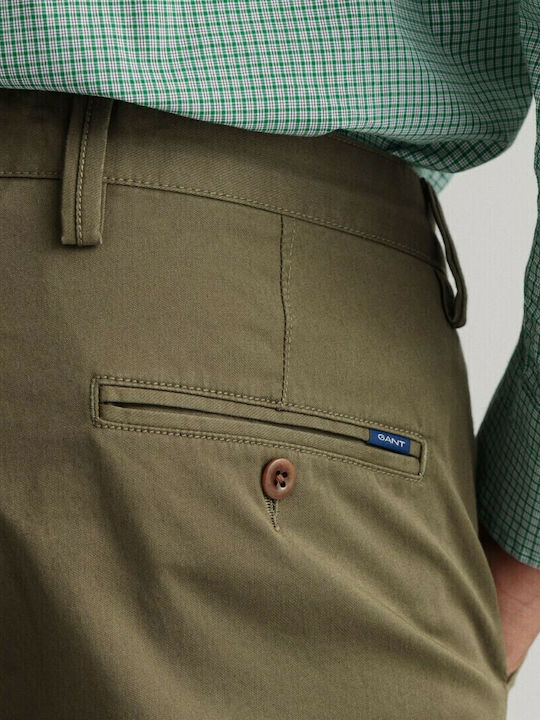 Trousers Chino Elastic in Slim Fit Khaki