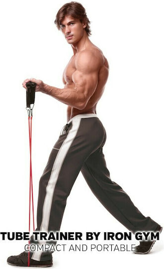 Iron Gym Trainer Лента за фитнес Gymtube с дръжки Червен 1.41м