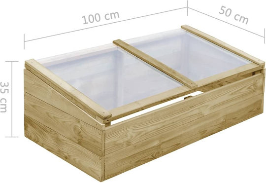 vidaXL 3055329 Σπορείο με Ξύλινο Σκελετό 1x0.5x0.35m