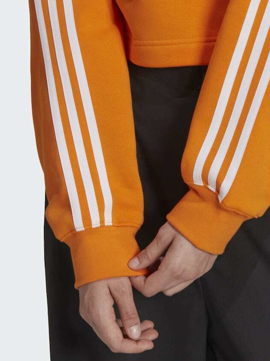 Adicolour Classics Cropped Γυναικείο Φούτερ με Κουκούλα Bright Orange