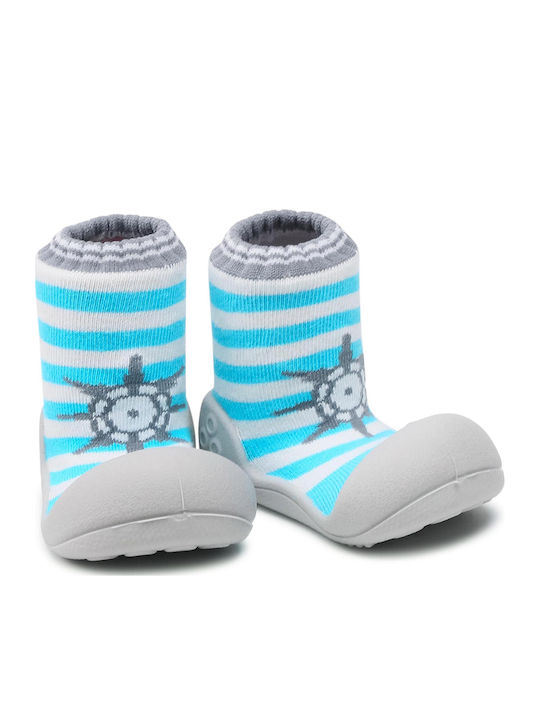 Attipas Kids' Long Slipper Socks Light Blue