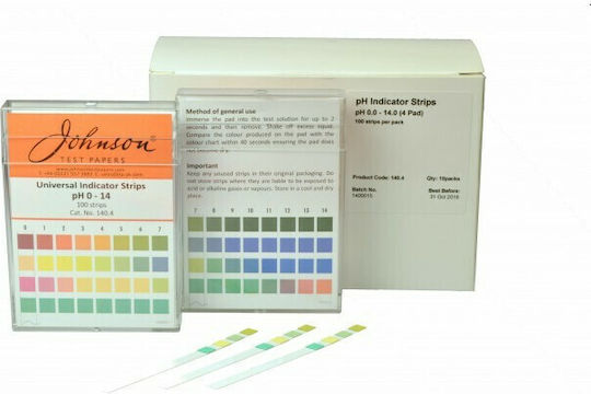 Johnson Test Papers Universal pH Χαρτιά Καρδιογράφου 100τμχ