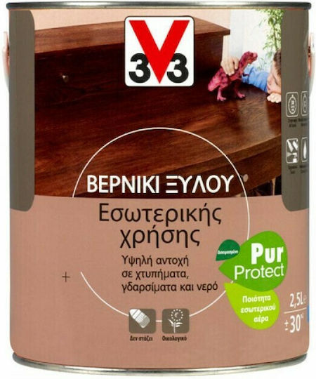 V33 Pur Protect Βερνίκι Επιφάνειας Άχρωμο Σατινέ 250ml