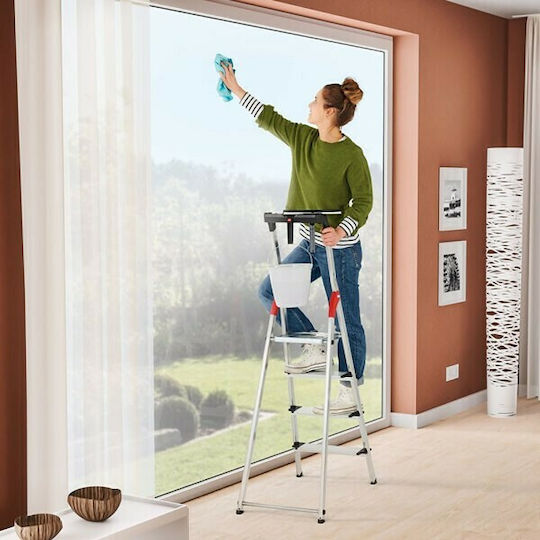 Hailo Profiline S 150 XXL Ladder Aluminum with 2+1 Steps 138cm