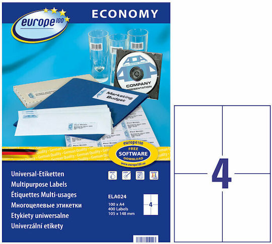 Avery 400 Self-Adhesive Rectangular A4 Labels 14.8x10.5mm
