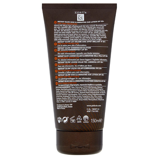Piz Buin Lotion Instant Glow Αδιάβροχη Αντηλιακή Κρέμα Σώματος SPF50 150ml