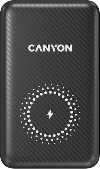 Canyon PB-1001 MagSafe Power Bank 10000mAh 18W με Θύρα USB-A και Θύρα USB-C Power Delivery / Quick Charge 3.0 Μαύρο