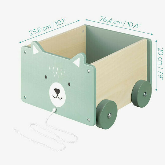 Navaris Children's Storage Box made of Wood Turquoise 26.4x20x25.8cm 1pcs