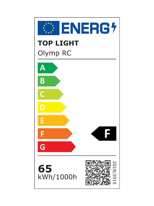 Top Light Μοντέρνα Πλαστική Πλαφονιέρα Οροφής με Ενσωματωμένο LED σε Λευκό χρώμα 79cm με Τηλεχειριστήριο