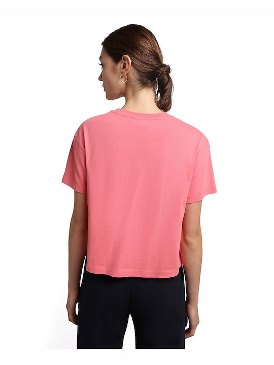 Napapijri Morgex Damen Crop T-Shirt Rosa