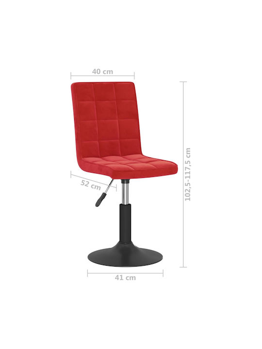 Hocker Bar mit Rückenlehne & Höhenverstellbar Bordeaux 2Stück 40x52x102.5-124.5cm