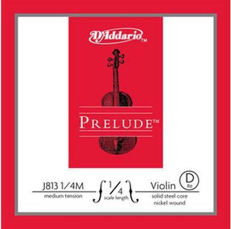 Daddario Single Steel String for Violin 1/4 / 1/2 Prelude Violin Singles 1/4 Medium D (Re)