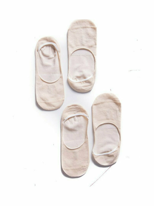 ME-WE Ανδρικές Μονόχρωμες Κάλτσες Μπεζ 2Pack