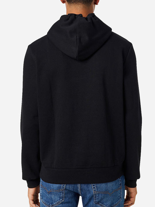 Diesel Men's Sweatshirt with Hood and Pockets Black