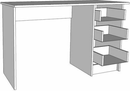 Бюро Leo Дървено Бяло 121x50x74.5см