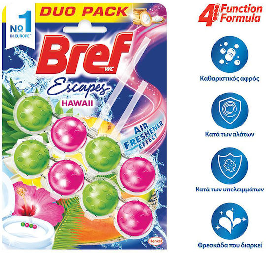 Bref Power Activ Block Toilet with Scent Hawaii 2x50gr