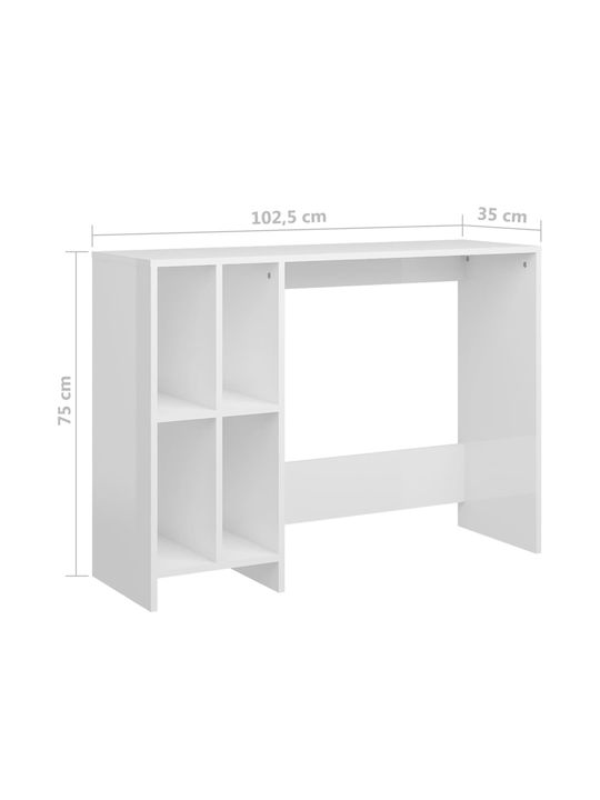 Birou Notebook Din Lemn Alb 102.5x35x75cm