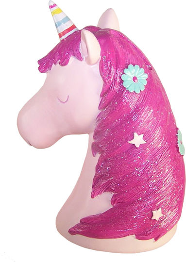 Floss & Rock 3D Unicorn Children's Money Box Plastic Pink 7x7x15cm