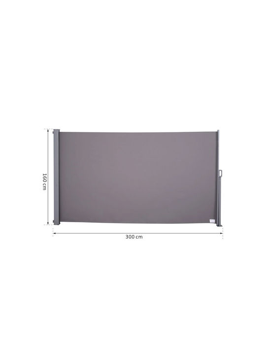 Outsunny Seitenrolloschatten Garten Gray 3x1.6m