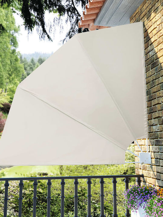 vidaXL Πλαϊνό Ρολό Σκίασης Βεράντας Κρεμ 2.1x2.1m