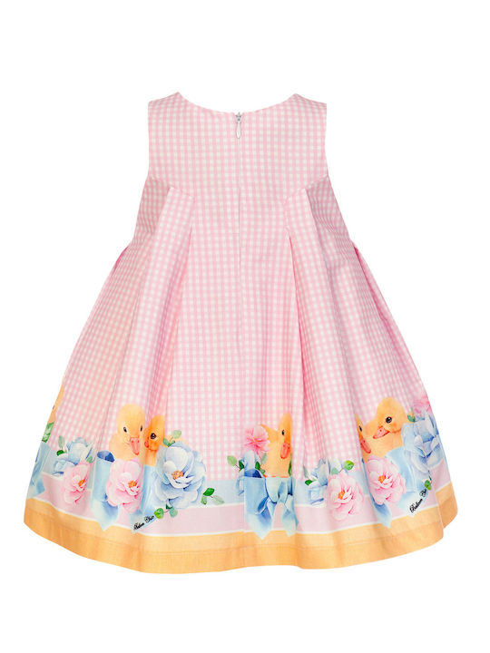 Balloon Chic Kids Dress Checked Sleeveless Pink