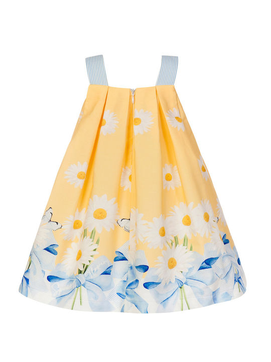 Balloon Chic Rochie pentru Copii Floral Fără mâneci Galben