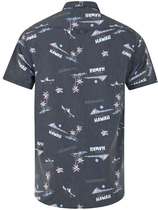 Short-sleeved Shirt Floral Black