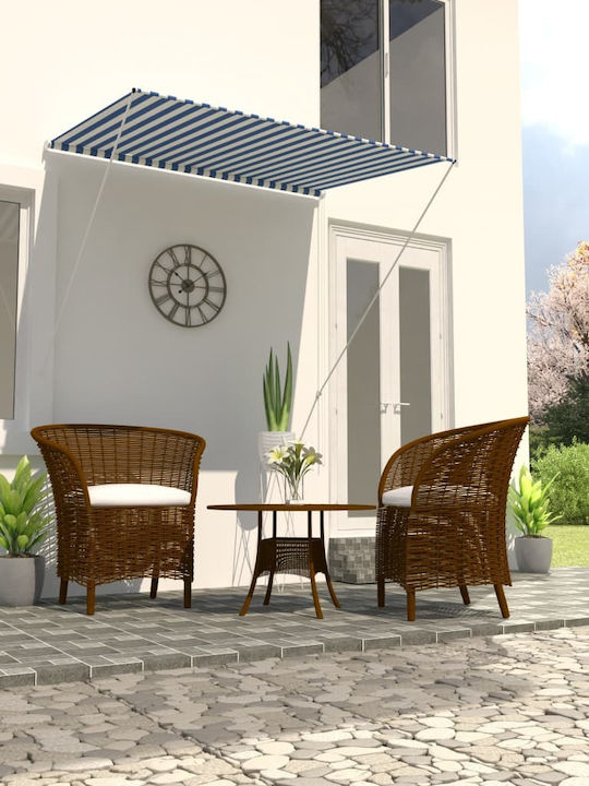 vidaXL Terrace Wall Tent Blue / White 1.5x1.5cm