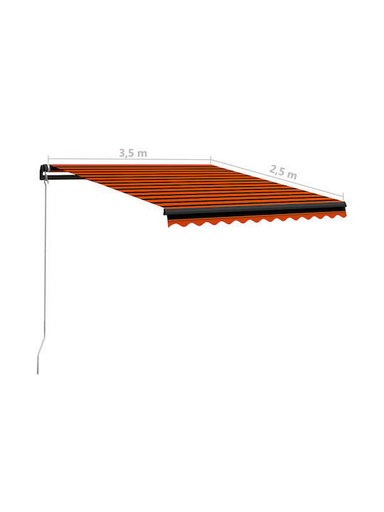 vidaXL Тента Тераса С LED Оранжево / кафяво 3.5x2.5м