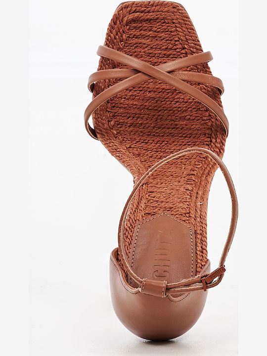 Leder Sandalen Dark Nude