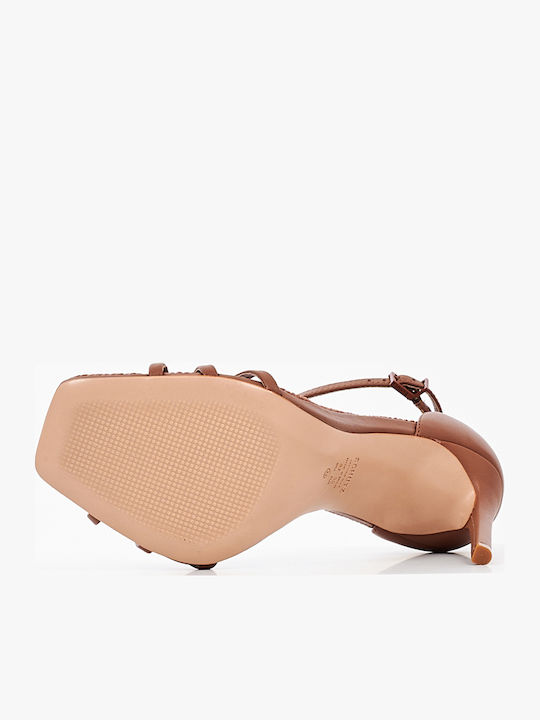 Leder Sandalen Dark Nude