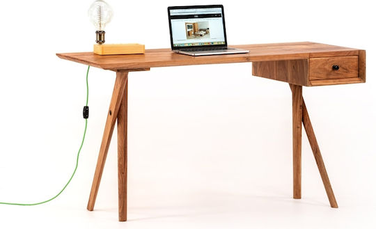 Desk made of Solid Wood Beige 138x55x77cm