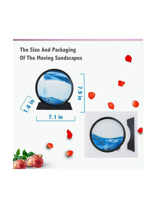 Decorative Space 7in Moving Sanscape made of Plastic Blue 20x17cm 1pcs