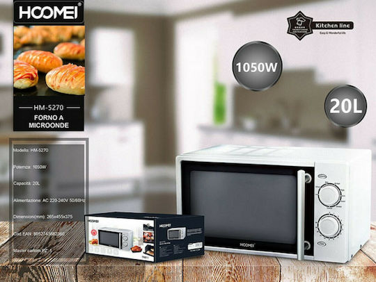 Hoomei Microwave Oven with Grill 20lt Inox