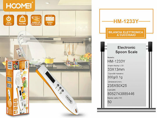 Hoomei Digital Kitchen Scale Spoon up to 0.3kg Yellow