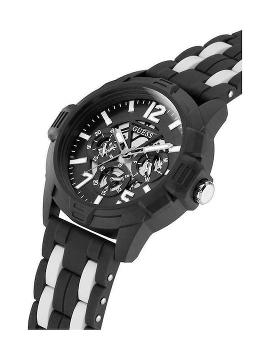 GC Watches Men's Watch 48mm Chronograph Battery with Rubber Strap Black / White