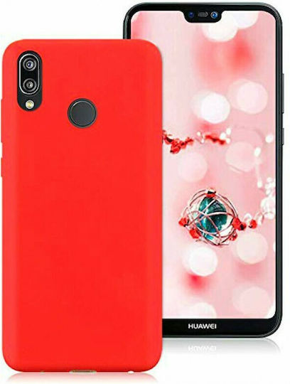 Soft Touch Umschlag Rückseite Silikon Rot (Huawei P20 Lite)