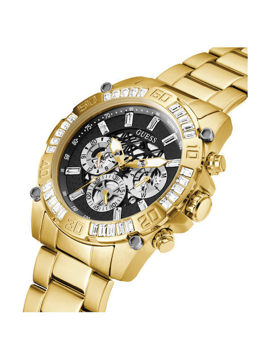 GC Watches Ανδρικό Ρολόι 46mm Χρονογράφος Μπαταρίας με Χρυσό Μεταλλικό Μπρασελέ