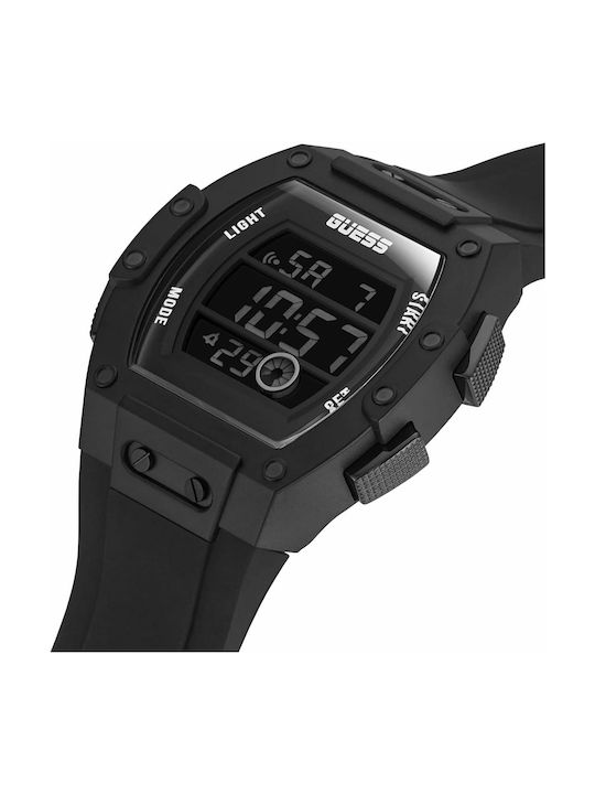 Guess Digital Watch Battery with Black Rubber Strap