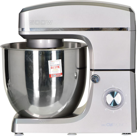 Clatronic KM3765 Stand Mixer 1500W with Stainless Mixing Bowl 10lt Silver