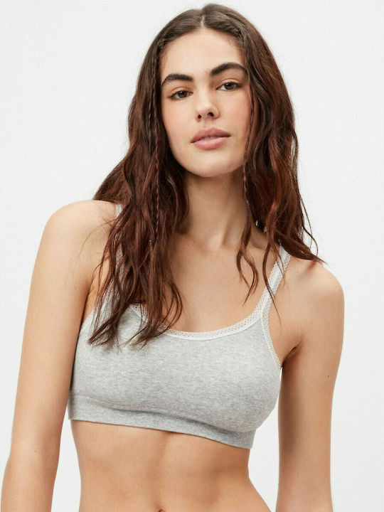 Gisela Lace Underwear Set with Sports Bra & Slip Gray