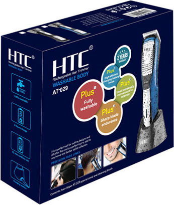HTC Επαναφορτιζόμενη Κουρευτική Μηχανή Μπλε AT-029