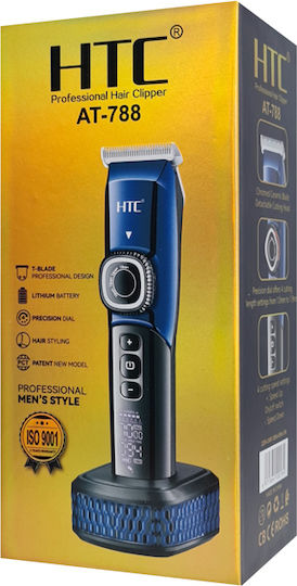 HTC Wiederaufladbar Haarschneidemaschine Blau AT-788