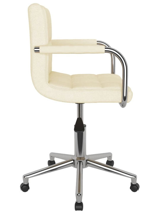 Swivel Visitor Chair with Arms & Wheels Κρεμ 48x47x74.5cm