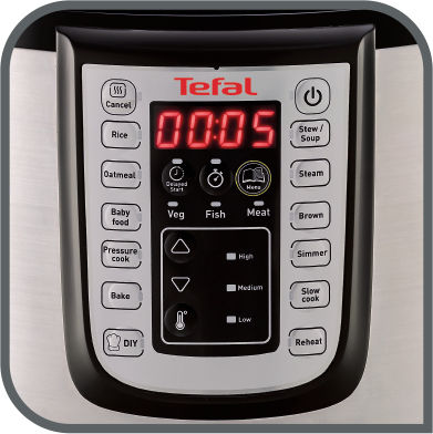 Tefal Fast & Delicious Aragaz multifuncțional 1100W cu Capacitate 6lt Argint