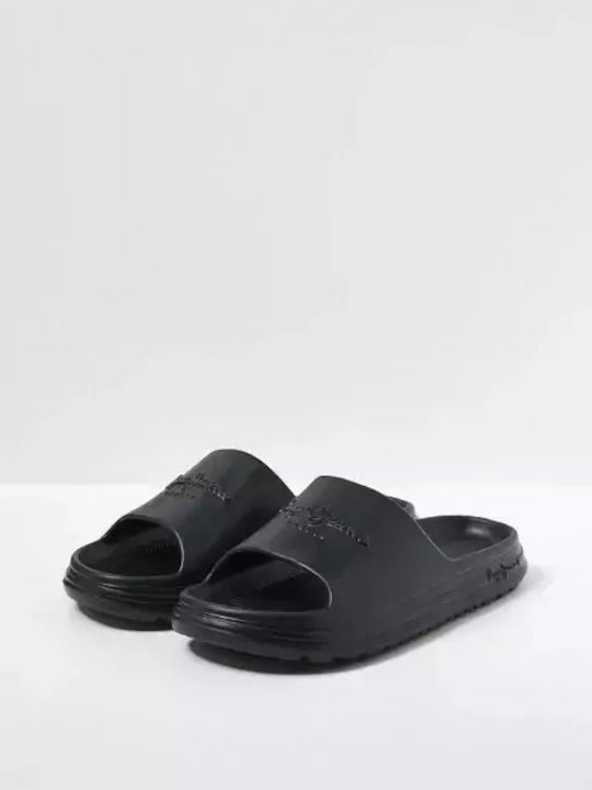 Pepe Jeans Slides σε Μαύρο Χρώμα