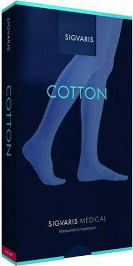 Sigvaris Cotton Short Plus Socks Thigh High Graduated Compression Open 22-32 mmHg Beige