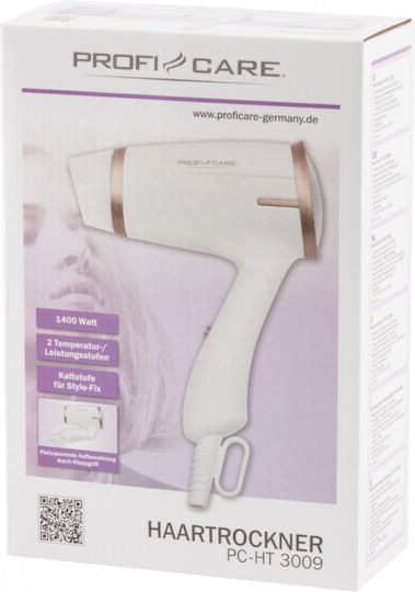 ProfiCare PC-HT3009 White Travel Hair Dryer 1400W 229-0010