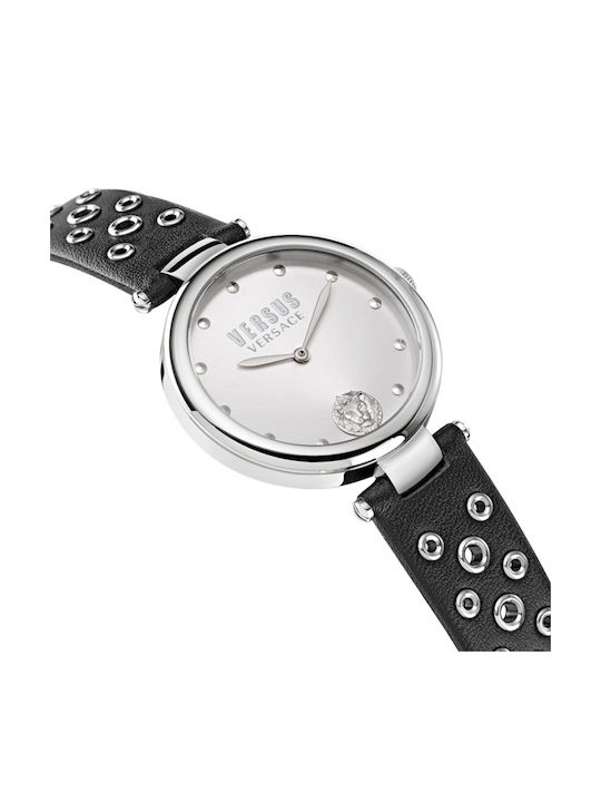 Versus by Versace Los Feliz Watch with Black Leather Strap