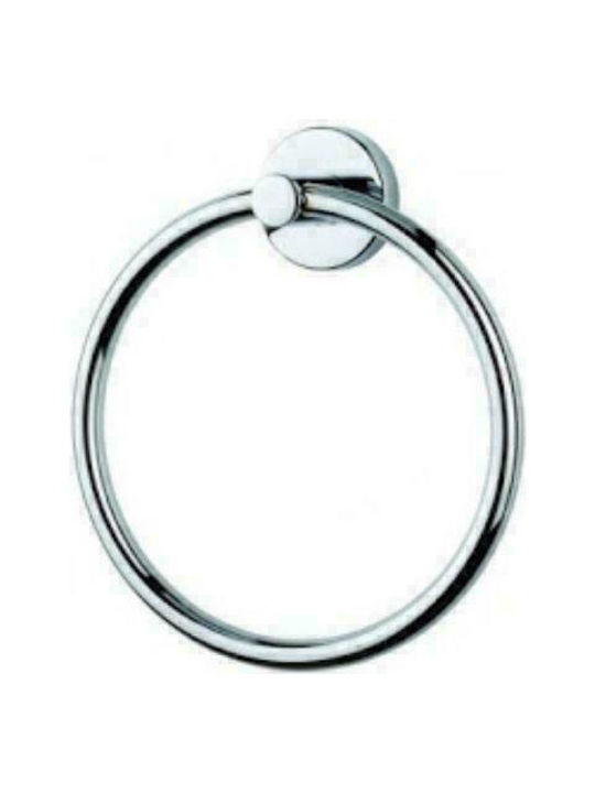 Tema Tenox Single Wall-Mounted Bathroom Ring Silver